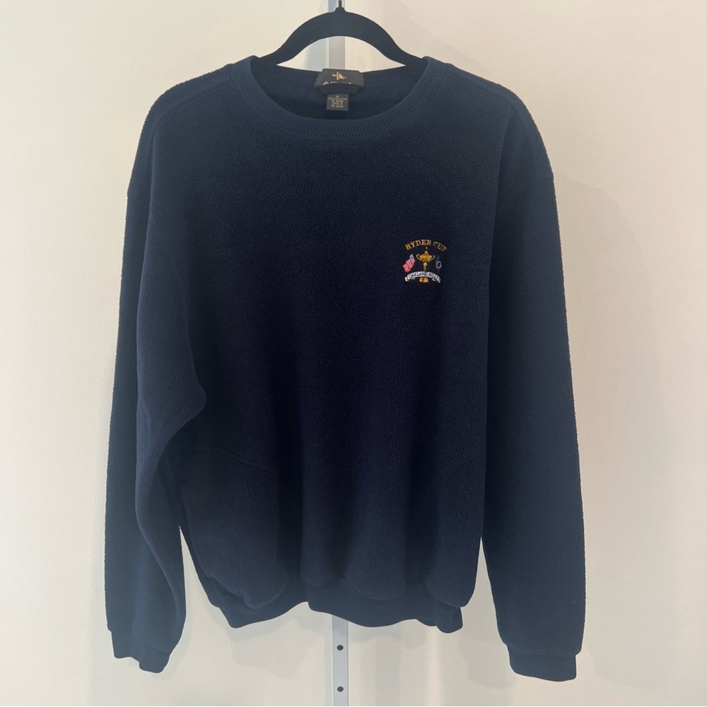 VTG 2004 Ryder Cup Oakland Hills MI Golf Navy Fleece Logo Sweatshirt Mens Medium